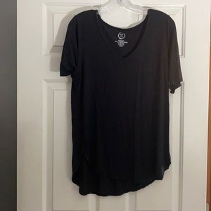 Black v-neck blouse